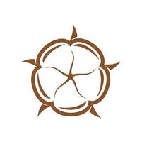 bomull blomma ikon, organisk symbol för mjuk tyg vektor