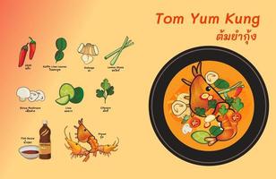 thai mat tom yum soppa thai mat recept vektor