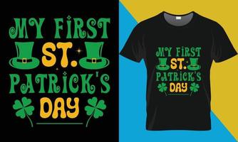 min först st. Patricks dag t-shirt design vektor