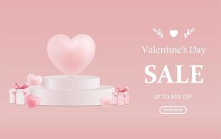 Valentinstag Verkaufsvorlage, Happy Valentinstag Produktstand vektor