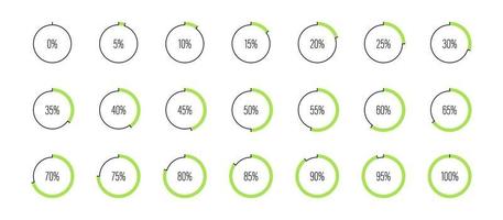 uppsättning cirkel procent diagram vektorillustration vektor