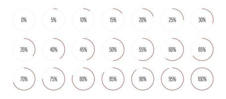 uppsättning cirkel procent diagram vektorillustration vektor