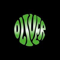 oliver Beschriftung im runden Form. vektor