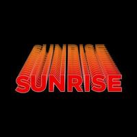 Sonnenaufgang bunt Beschriftung. Sonnenaufgang Typografie Logo. vektor