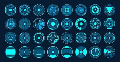 32 cirkel futuristiskt gränssnitt hud vektor design.