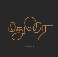 madurai skriven i tamil kalligrafi. madurai text vektor. vektor