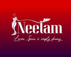 Neelam Saris Logo mit Frau Zahl Vektor. Neelam Saree Logo. vektor