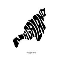 Nagaland Zustand Karte Typografie Kunst vektor