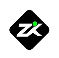 zik brev monogram. zik företag namn första brev ikon. vektor