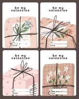 Valentinstag Karte Widmungsnotiz Liebesbrief niedlichen skandinavischen flachen Design vektor