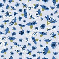 sömlös mönster cikoria blommor på en blå bakgrund vektor