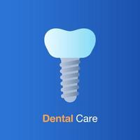Zahnpflegekonzept. Implantologie, Wurzelkanalbehandlung, Prävention, Kontrolle und Zahnbehandlung. vektor