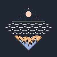 Camping mit guter Aussicht im T-Shirt-Design der grafischen Illustrationsvektorkunst der Natur vektor