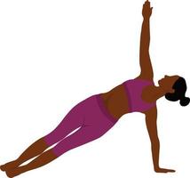 yoga tid begrepp, skön kvinna håller på med yoga övning vektor illustration. friska livsstil begrepp