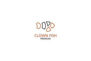 minimalistische clownfisch-logo-design-vektorillustration vektor