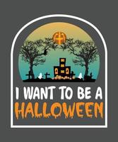 fröhliches halloween-design für t-shirt- und hoodie-tücher vektor