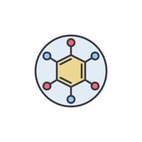 Hexagon Molekül im Kreis Vektor Biotechnologie Symbol