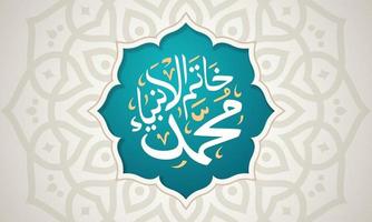 mawlid nabi muhammad grußkarte mit arabischer kalligrafie und islamischem mandala. Geburtstag des Propheten Mohammed. vektor