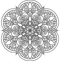 dekorativer Mandala-Musterkunsthintergrund schwarz und weiß vektor