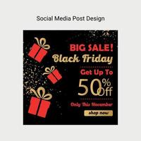 Black Friday Sale Social Media Ads für Facebook, Instagram, Twitter und mehr vektor