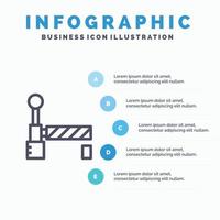 flagga tåg station linje ikon med 5 steg presentation infographics bakgrund vektor