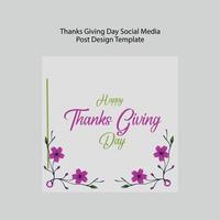 Happy Thanksgiving Day Social Media Post vektor