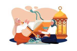 ramadan-tag-illustrationskonzept. eine flache Abbildung isoliert auf weißem Hintergrund vektor
