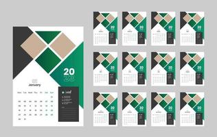 vägg kalender 2023 mall design vektor