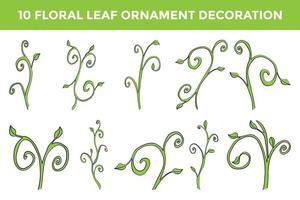 Blumenblatt-Ornament-Dekorationskollektion vektor