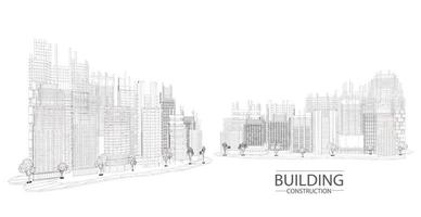 byggnad konstruktion planen fasader arkitektonisk sketch.vector illustration vektor