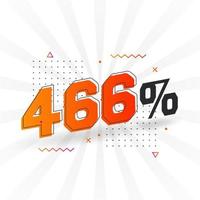 466 Rabatt-Marketing-Banner-Promotion. 466 Prozent verkaufsförderndes Design. vektor