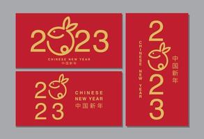 mondneujahr, chinesisches neujahr 2023, jahr des kaninchens, vorlagenlayout vektor