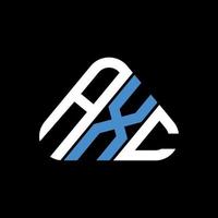 axc Brief Logo kreativ Design mit Vektor Grafik, axc einfach und modern Logo im Dreieck Form.