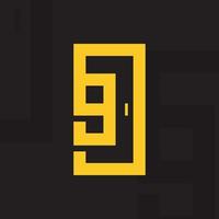 gyllene gul alfabet abstrakt design, minimal stil grafisk element. vektor