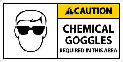Vorsicht chemisch Brille erforderlich Zeichen auf Weiß Hintergrund vektor
