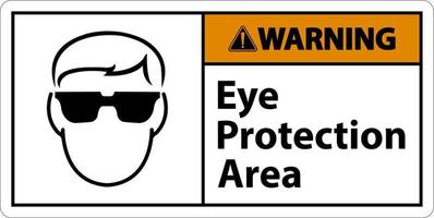 varning öga skydd område symbol tecken på vit bakgrund vektor