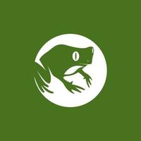 grüner Frosch-Symbol und Symbol-Vektor-Illustration vektor