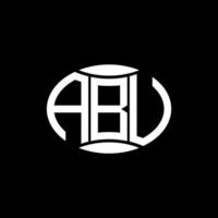 abu abstrakt monogram cirkel logotyp design på svart bakgrund. abu unik kreativ initialer brev logotyp. vektor