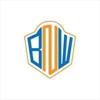 bnw abstrakt monogram skydda logotyp design på vit bakgrund. bnw kreativ initialer brev logotyp. vektor