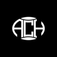 ach abstrakt monogram cirkel logotyp design på svart bakgrund. ach unik kreativ initialer brev logotyp. vektor
