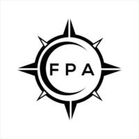 fpa abstrakt Technologie Kreis Rahmen Logo Design auf Weiß Hintergrund. fpa kreativ Initialen Brief Logo. vektor