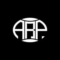arp abstrakt monogram cirkel logotyp design på svart bakgrund. arp unik kreativ initialer brev logotyp. vektor