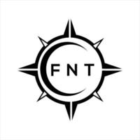 fnt abstrakt Technologie Kreis Rahmen Logo Design auf Weiß Hintergrund. fnt kreativ Initialen Brief Logo. vektor