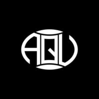 aqu abstrakt monogram cirkel logotyp design på svart bakgrund. aqu unik kreativ initialer brev logotyp. vektor