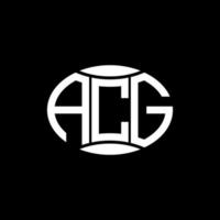 acg abstrakt monogram cirkel logotyp design på svart bakgrund. acg unik kreativ initialer brev logotyp. vektor