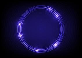 abstact blå neon ljus linje cirkel digital teknologi bakgrund vektor