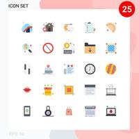 uppsättning av 25 vektor platt färger på rutnät för mat lista dator expertis checklista redigerbar vektor design element