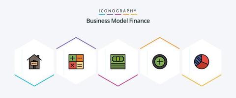 finansiera 25 fylld linje ikon packa Inklusive . . packa. paj. diagram vektor