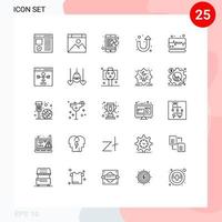 Gruppe von 25 modern Linien einstellen zum medizinisch Zeichen Webseite Pfeil Handy, Mobiltelefon editierbar Vektor Design Elemente