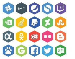 20 Sozial Medien Symbol Pack einschließlich Adobe kreativ Wolke Lager odnoklassniki stolpern vektor
